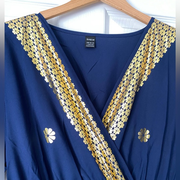 Shein Najma Caftan Dress Abaya Thobe Tie Waist Maxi Dress- Sz L - New - Picture 7 of 7